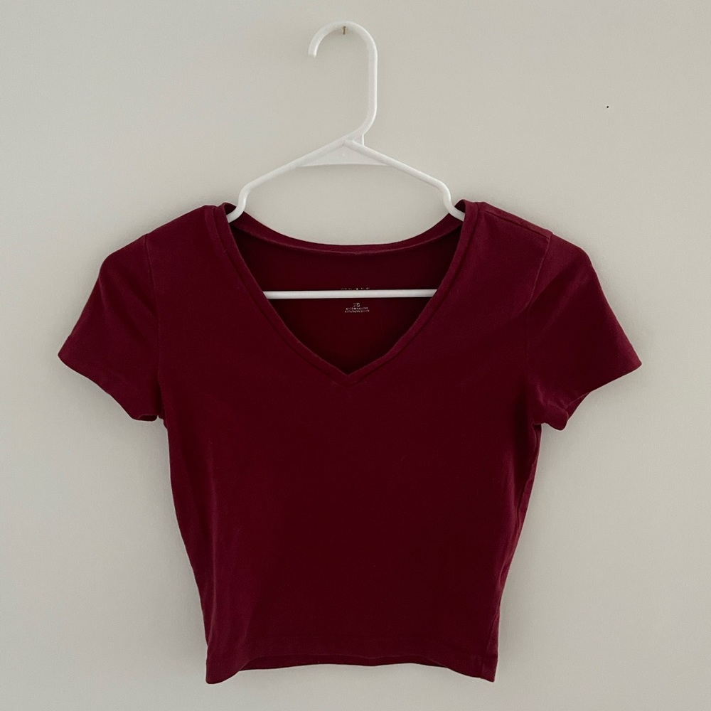 Women’s XS Wild Fable Maroon V-Neck Crop